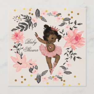 Ethnic Ballerina Wreath Confetti Baby Shower Invitation