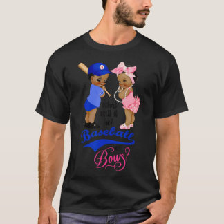 Ethnic Baseball Or Bows Gender Reveal Party T-Shirt