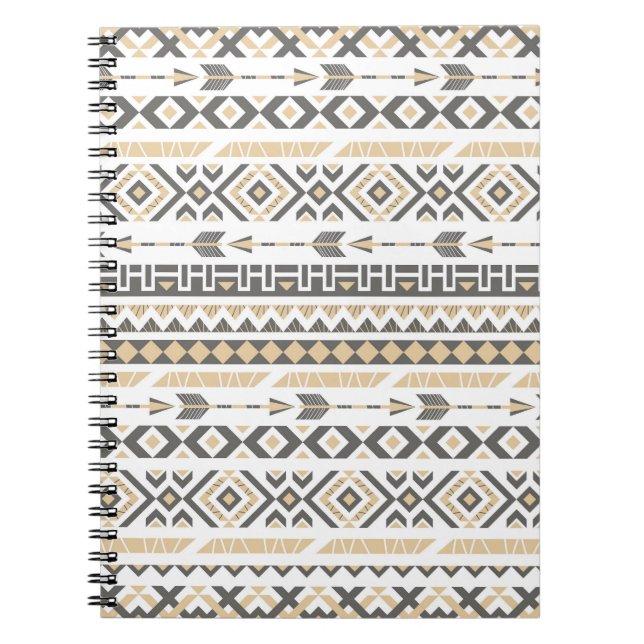 Ethnic Beige Seamless: Vintage Pattern Notebook (Front)