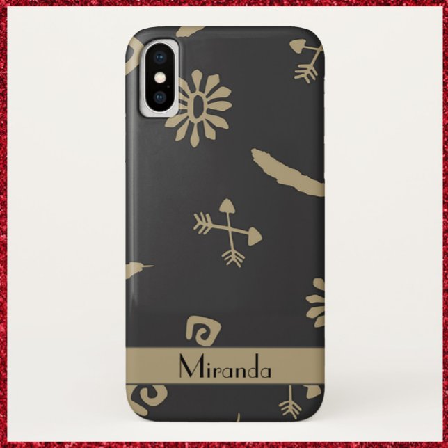 Ethnic Black and Beige Native Print   Case-Mate iPhone Case (Creator Uploaded)