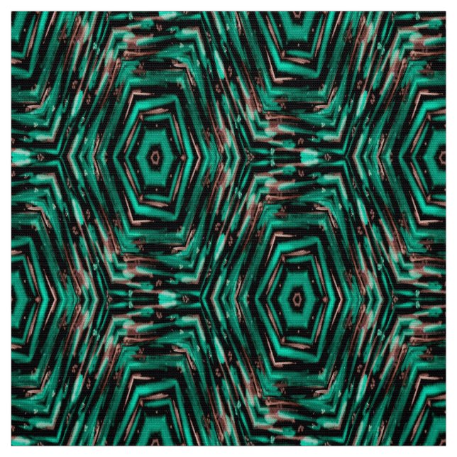 Ethnic, black and turquoise . fabric (Swatch)