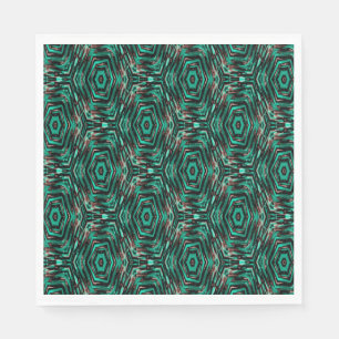 Ethnic, black and turquoise . napkin