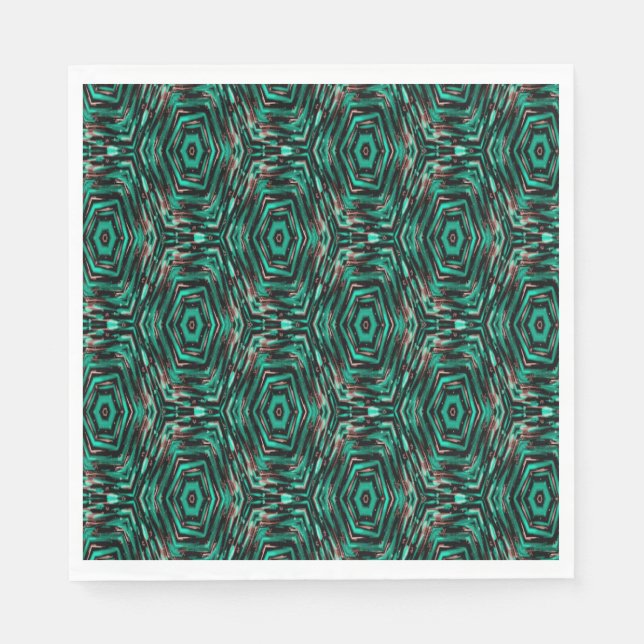 Ethnic, black and turquoise . napkin (Front)