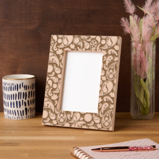 Ethnic Black & White Paisley Floral Etched Frames