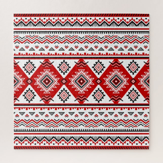 Ethnic black white red, Ukrainian motifs. Jigsaw Puzzle (Vertical)