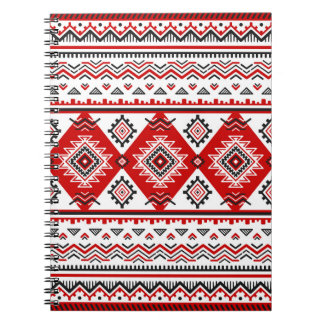 Ethnic black white red, Ukrainian motifs. Notebook