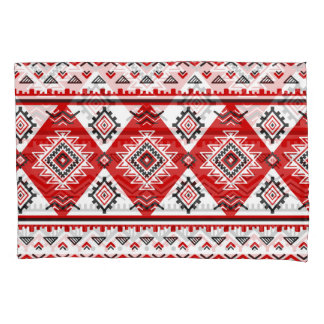 Ethnic black white red, Ukrainian motifs. Pillowcase