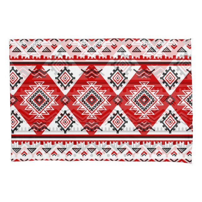 Ethnic black white red, Ukrainian motifs. Pillowcase (Front)