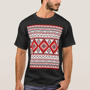Ethnic black white red, Ukrainian motifs. T-Shirt