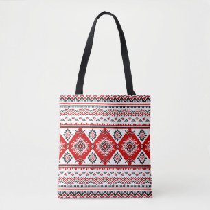 Ethnic black white red, Ukrainian motifs. Tote Bag