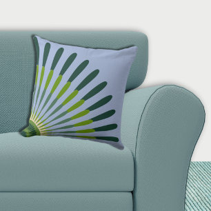 Ethnic Blue and Green Quarter Star Flower Cushion