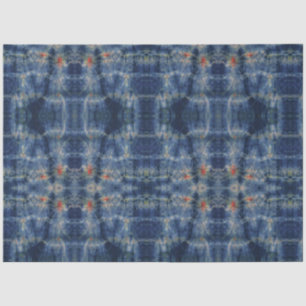 Ethnic Blue Tie Dye Traditional Pattern Style Tissue Paper