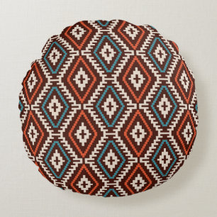 Ethnic Bohemian Fashionable Seamless Ornament Round Cushion