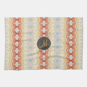 Ethnic bohemian style geometric pattern. tea towel