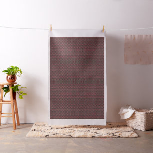 Ethnic Boho Antique Pattern Brown Pink Red Fabric