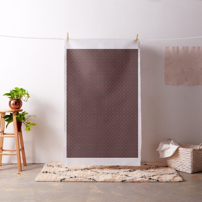 Ethnic Boho Antique Pattern Brown Pink Red Fabric (In Situ)