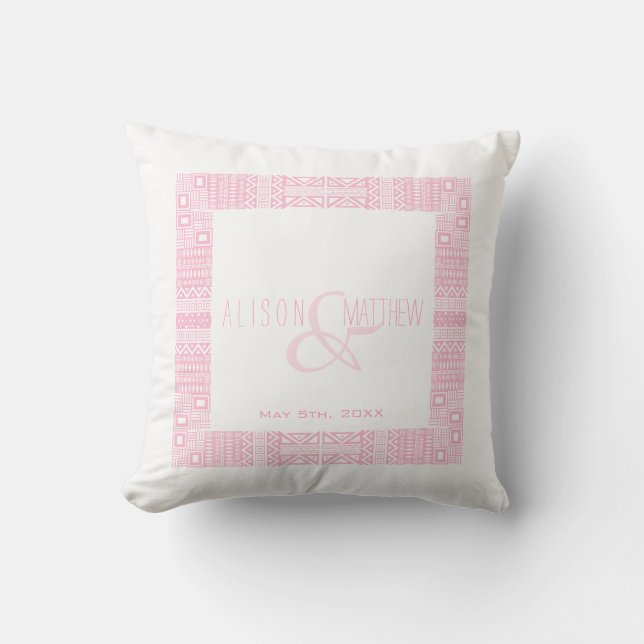 Ethnic Boho-chic Personalised Wedding Pillow 1 (Front)