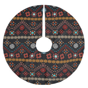 Ethnic Boho: Colourful Tribal Seamless. Brushed Polyester Tree Skirt
