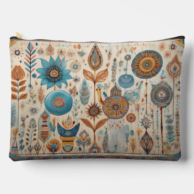 Ethnic Boho Elements Zippered Pouch (Front)