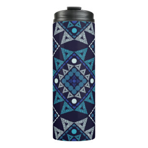 Ethnic Boho Embroidery Seamless Pattern Thermal Tumbler