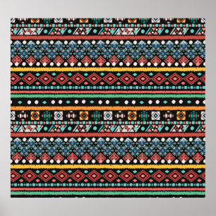 Ethnic Boho: Geometric Pixel Print
