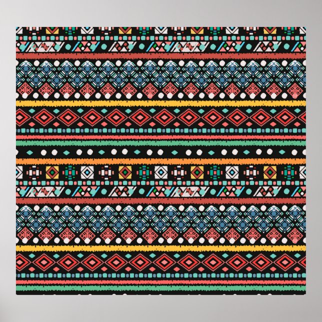Ethnic Boho: Geometric Pixel Print (Front)
