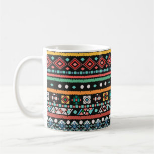 Ethnic Boho: Geometric Pixel Print Coffee Mug