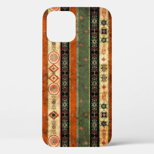 Ethnic Boho Grunge, Colourful Pattern. iPhone 12 Case