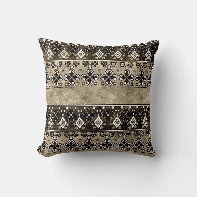 Ethnic Boho Grunge: Colourful Pattern Cushion (Front)