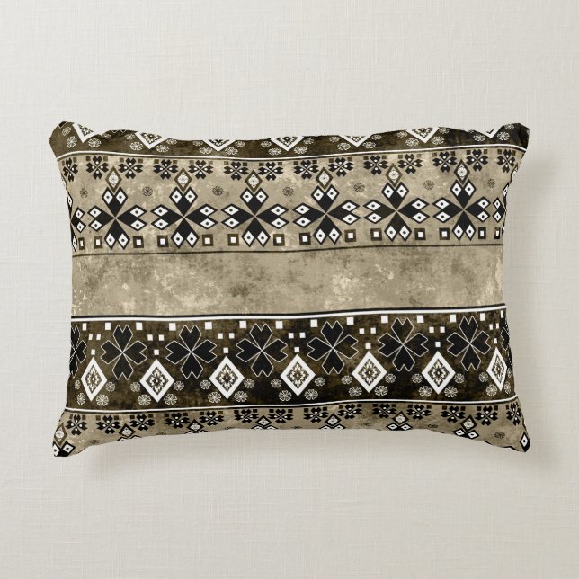 Ethnic Boho Grunge: Colourful Pattern Decorative Cushion (Front)