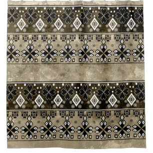 Ethnic Boho Grunge: Colourful Pattern Shower Curtain