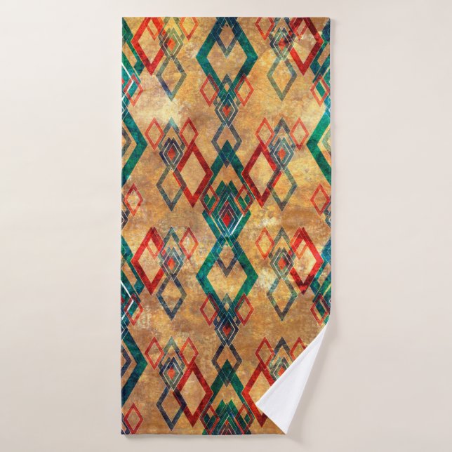 Ethnic boho grunge old pattern. Tribal art print.  Bath Towel (Bath Towel)