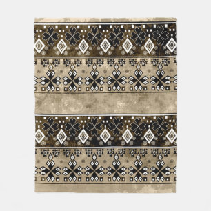 Ethnic boho grunge pattern. Tribal old art print. Fleece Blanket
