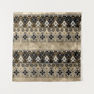 Ethnic boho grunge pattern. Tribal old art print.  Tapestry