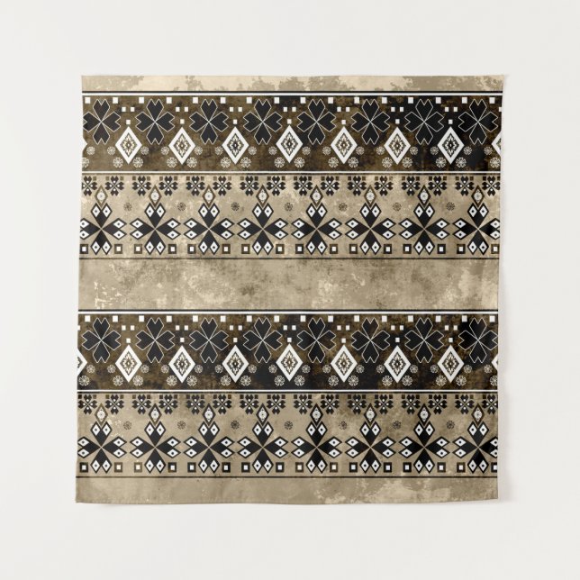 Ethnic boho grunge pattern. Tribal old art print.  Tapestry (Front)