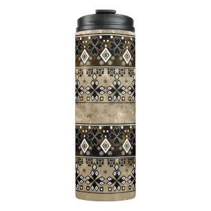 Ethnic boho grunge pattern. Tribal old art print. Thermal Tumbler