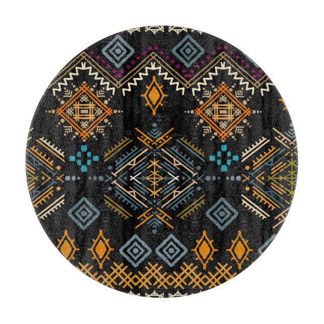 Ethnic Boho Ornament Seamless Pattern Cutting Board (Front)