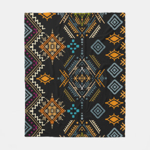 Ethnic Boho Ornament Seamless Pattern Fleece Blanket