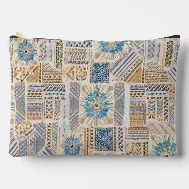Ethnic Boho Patchwork Zippered Pouch (Front)