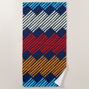 Ethnic Boho Pattern Lace Embroidery on Fabric      Beach Towel