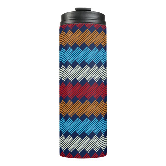Ethnic Boho Pattern Lace Embroidery on Fabric      Thermal Tumbler (Front)
