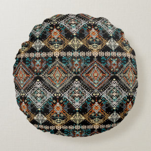 Ethnic boho seamless pattern. Ethno ornament. Trib Round Cushion