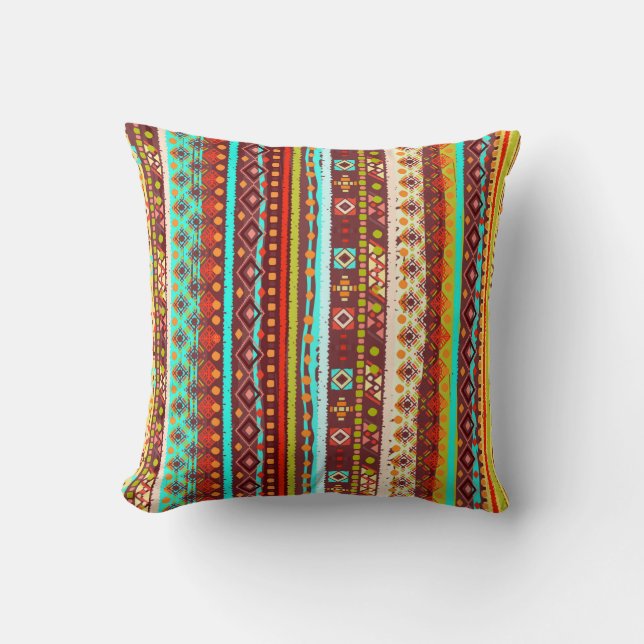 Ethnic boho seamless pattern. Tribal art print. Ba Cushion (Front)