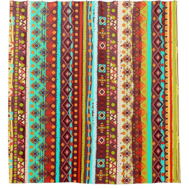 Ethnic boho seamless pattern. Tribal art print. Ba Shower Curtain (Front)