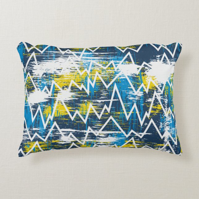 Ethnic boho seamless pattern. Zigzag pattern. Scri Decorative Cushion (Front)
