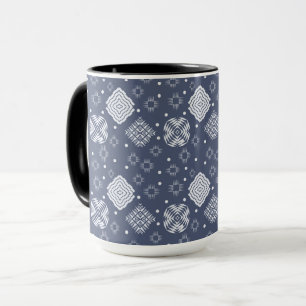 ethnic boho style blue pattern. mug