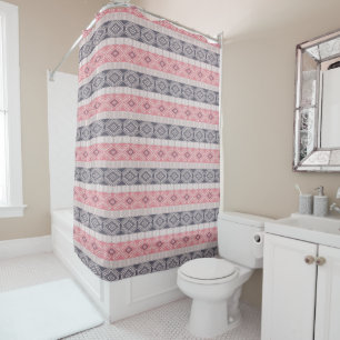 Ethnic boho style striped pattern. shower curtain