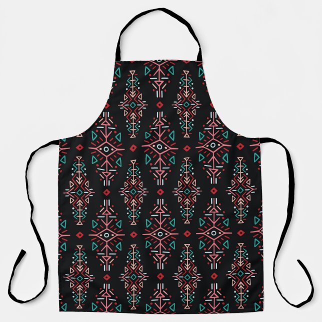 Ethnic Boho Tiles: Vintage Seamless Pattern Apron (Front)