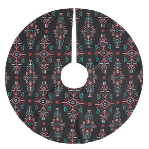 Ethnic Boho Tiles: Vintage Seamless Pattern Brushed Polyester Tree Skirt