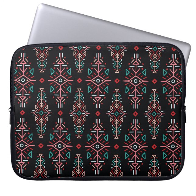 Ethnic Boho Tiles: Vintage Seamless Pattern Laptop Sleeve (Front)